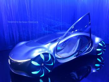 The futuristic concept car by Mercedes-Benz.